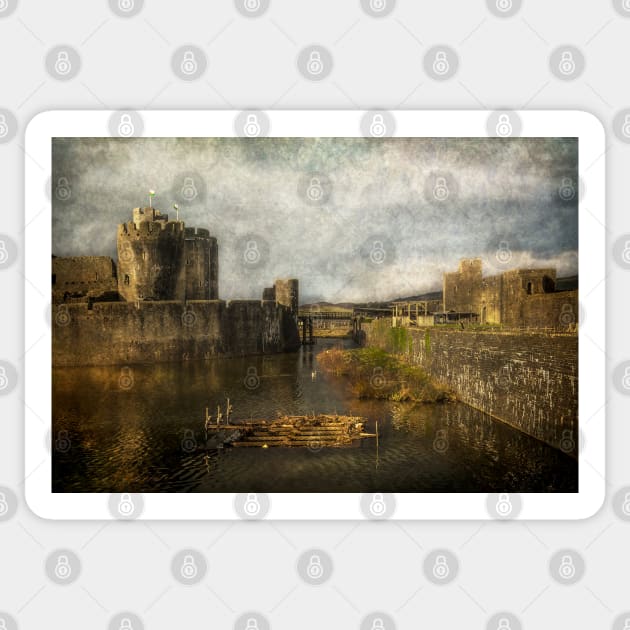 Inner Moat At Caerphilly Castle Sticker by IanWL